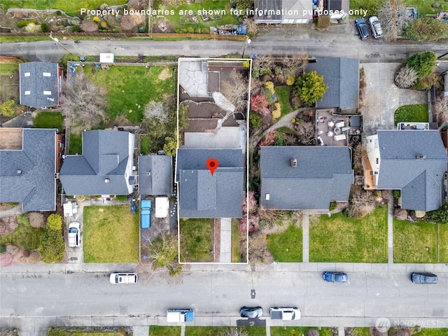 aerial view featuring a residential view