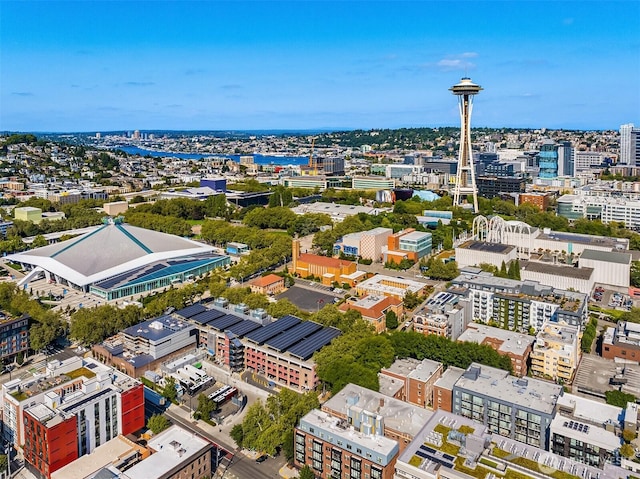 bird's eye view featuring a city view