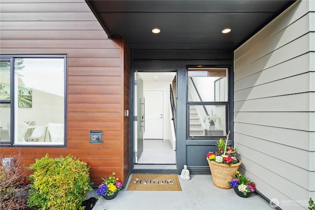 view of doorway to property