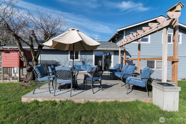 view of patio / terrace featuring an outdoor hangout area