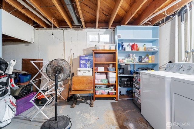 interior space featuring washer and dryer