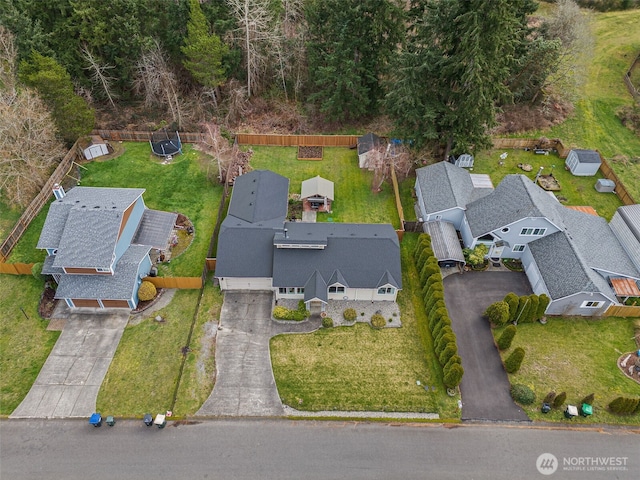 birds eye view of property featuring a residential view