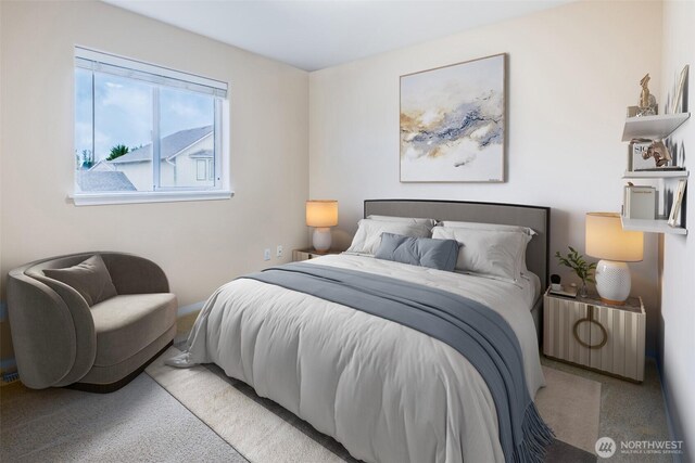 bedroom featuring carpet flooring