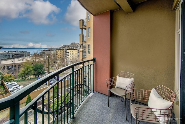 balcony featuring a view of city