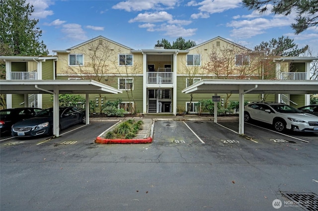 view of covered parking lot