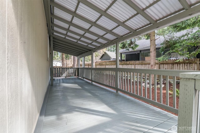 view of patio featuring fence