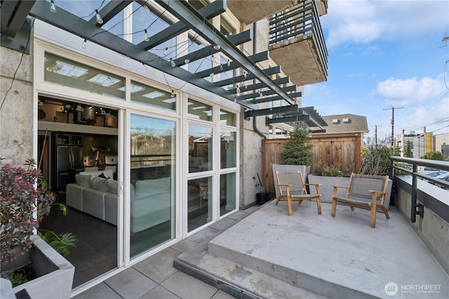 view of patio with a pergola