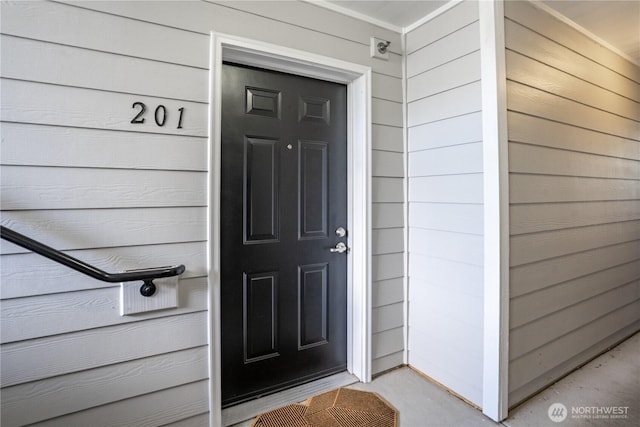 view of doorway to property