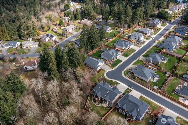 aerial view featuring a residential view