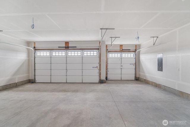 garage with electric panel