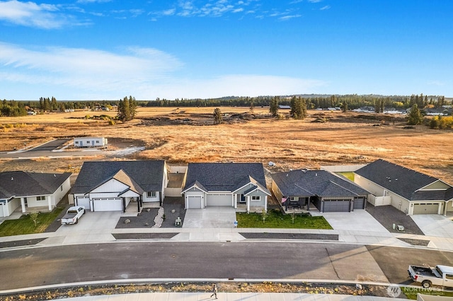 drone / aerial view with a residential view