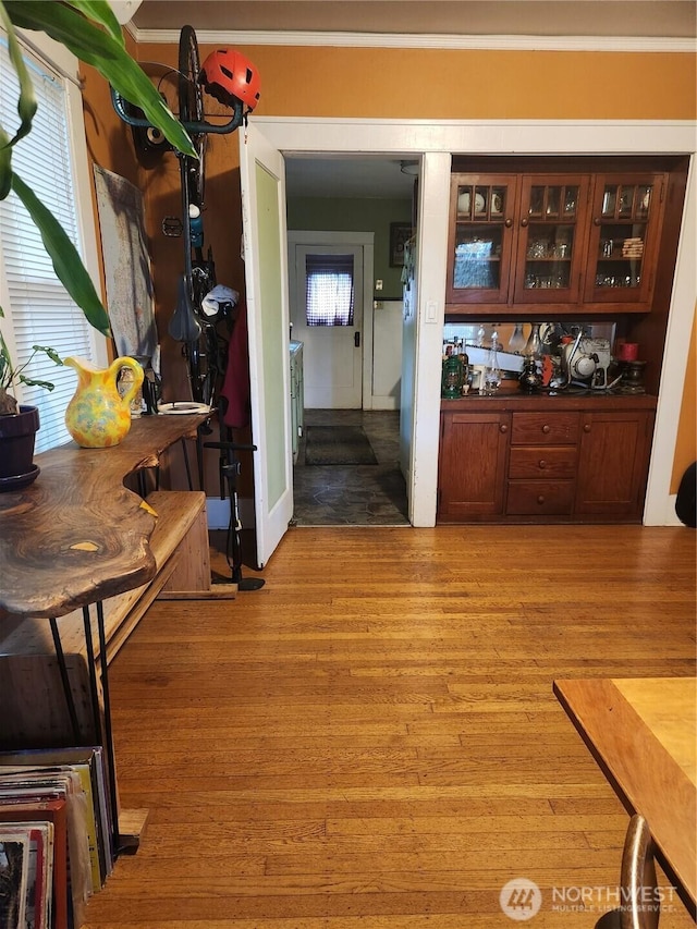 interior space featuring light wood finished floors