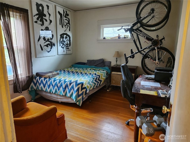 bedroom featuring wood-type flooring