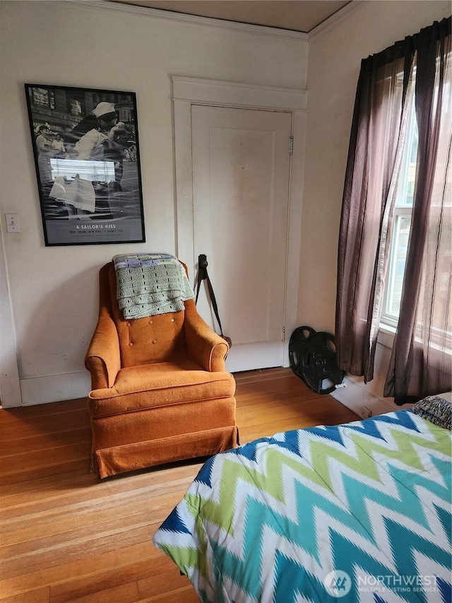 bedroom with wood finished floors