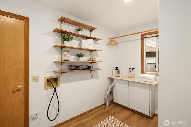 interior space featuring wood finished floors