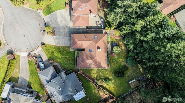 aerial view featuring a residential view