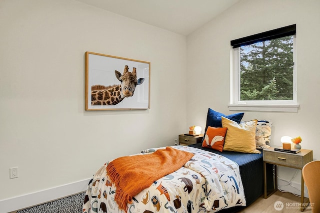 bedroom featuring wood finished floors