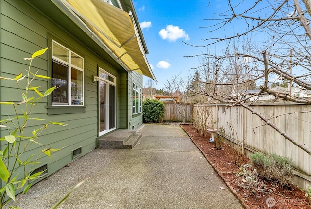 view of patio with a fenced backyard