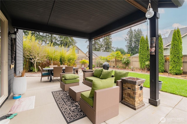 16103 NE 102nd Way, Vancouver, WA 98682 - fenced backyard featuring outdoor dining space, a patio area, and a fire pit