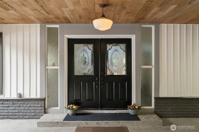 view of exterior entry with french doors