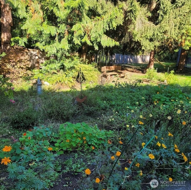 view of yard featuring fence