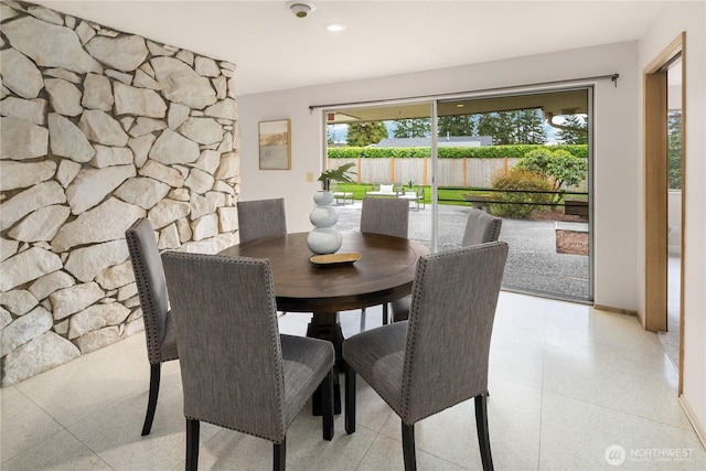 view of dining room