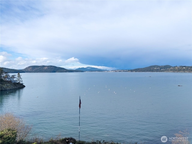 view of water feature featuring a mountain view