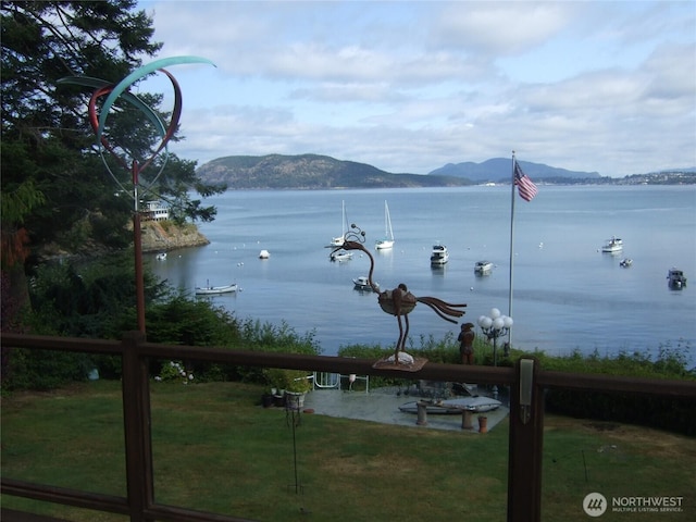 view of water feature featuring a mountain view