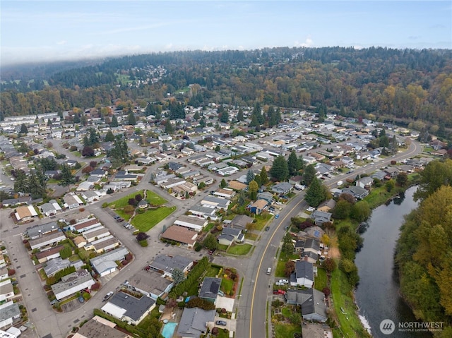 1402 22nd St NE Unit 402, Auburn, WA 98002 - birds eye view of property with a forest view and a residential view