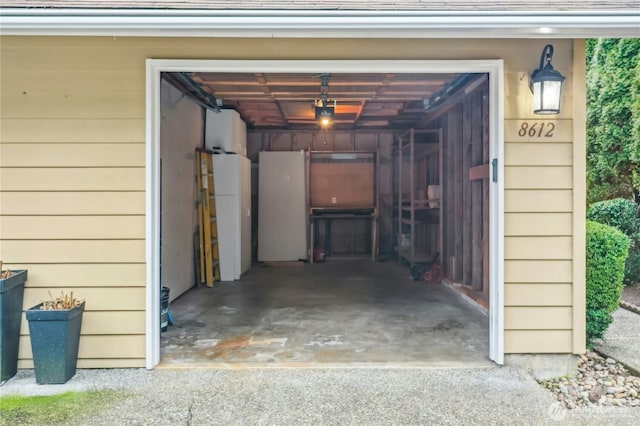 view of garage