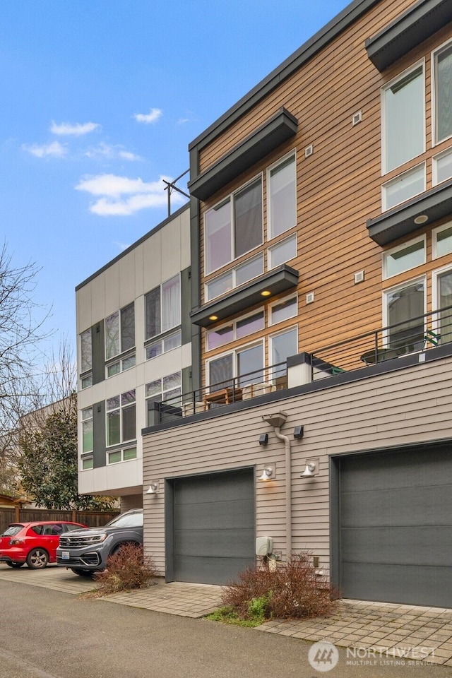 view of property with a garage