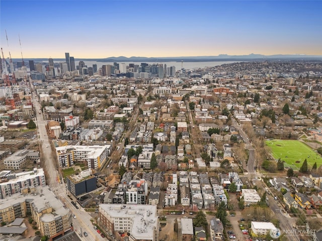 aerial view featuring a city view