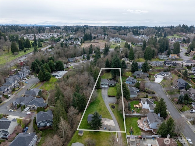 drone / aerial view featuring a residential view