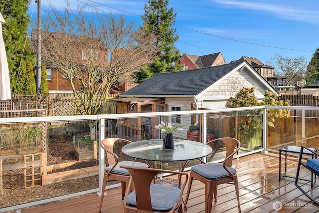 wooden terrace with fence