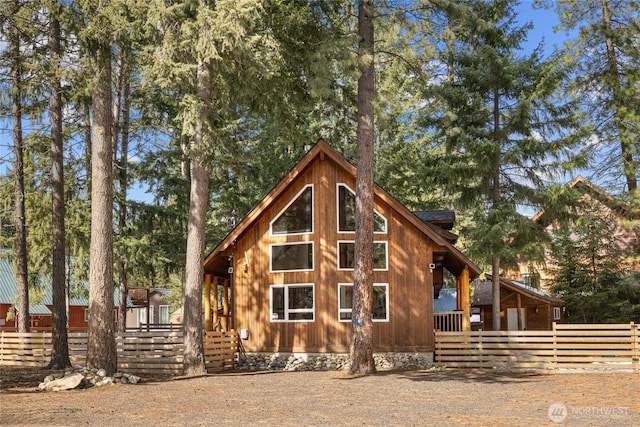 view of front of property with fence