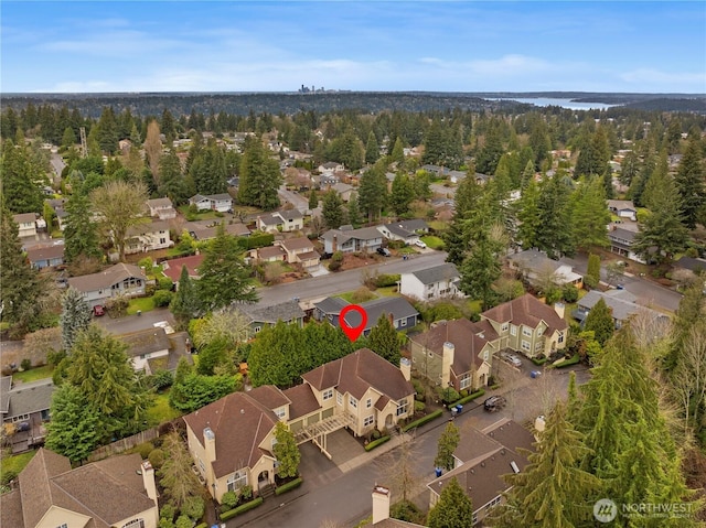 drone / aerial view featuring a residential view