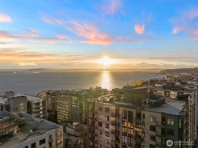 property's view of city with a water view