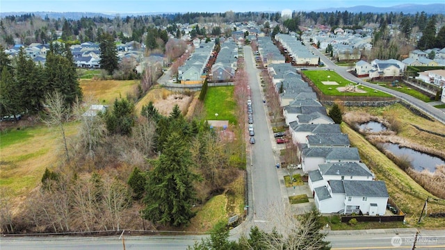 aerial view with a residential view