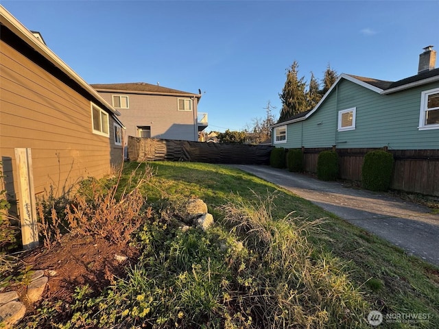 view of yard featuring fence