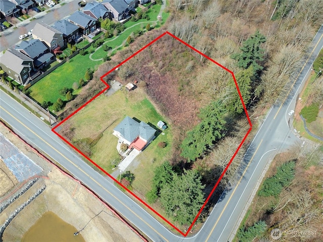 birds eye view of property featuring a residential view