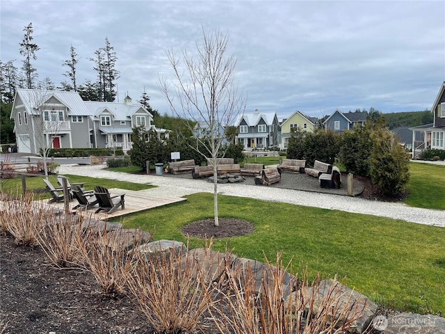 surrounding community featuring a yard and a residential view