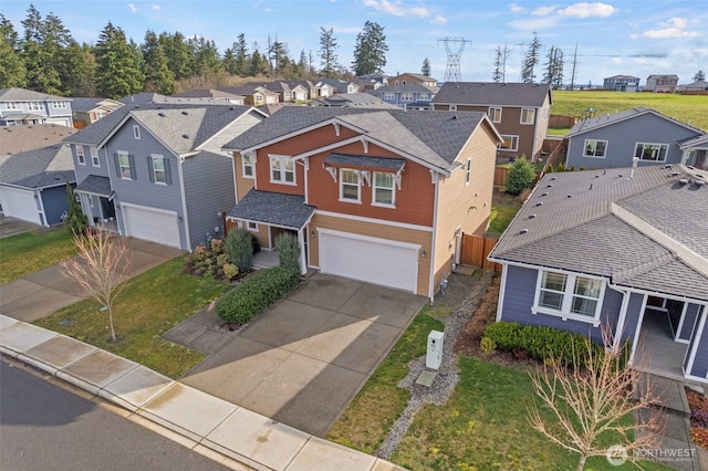 bird's eye view featuring a residential view