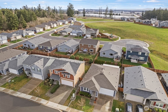 aerial view with a residential view