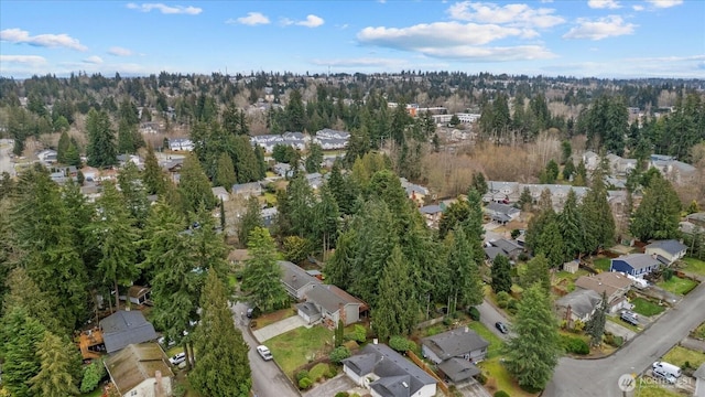 aerial view with a residential view