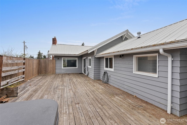 wooden terrace with fence