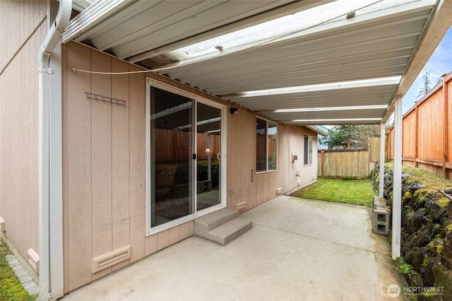 view of patio with a fenced backyard