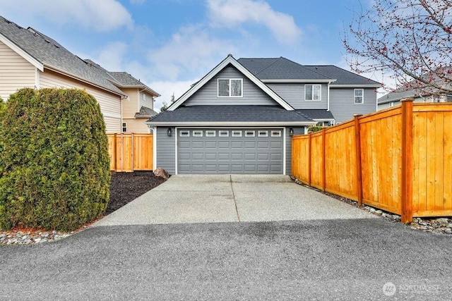 garage with fence