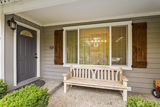 entrance to property with a porch