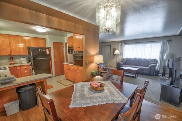 dining room featuring an inviting chandelier