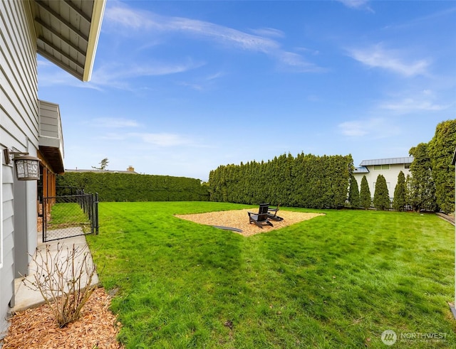 view of yard with fence